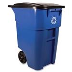 Rubbermaid 50 Gallon Roll Out Recycling Container-Blue