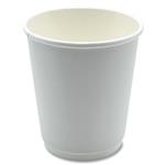 Paper Hot Cup, Double-Walled, 8 oz, White, 500/Carton