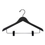 Matte Black Wood Top Hangers w/ Clips