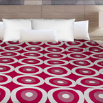 104x96 King Aurora 2-Sided Coverlet- Red/Beige