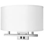 Sleep Inn 13.5" Wall Lamp w/ Brushed Nickel Accents