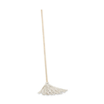 Handle/Deck Mops, #12 White Cotton Head, 48" Natural Wood Handle, 6/Pack