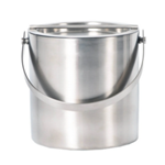 3 Qt. Double Metal Wall Ice Bucket w/ Bar Lid & Handle - Brushed Steel Room Collection