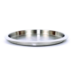 Round Tray w/ Matte Finish & Spill Proof Rim - Brush Steel Room Collection