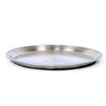 Round Tray w/ Wide Edge Spill Proof Rim - Brushed Steel Room Collection