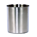 12 Qt. Round Wastebasket w/ Rim - Brushed Steel Room Collection