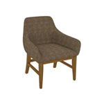 Days Inn Dawn Scheme Lounge Chair- Yellow/Brown Fabric