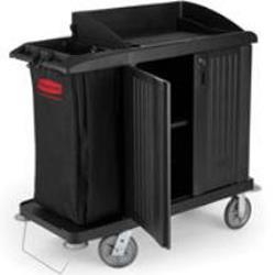 6192 Compact Housekeeping Cart with Doors, Vinyl Bag, Bumpers and ...